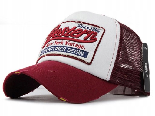ČERVENÁ BIELA BASHER ČIAPKA VINTAGE NET BASEBALLOVÁ ČIAPKA