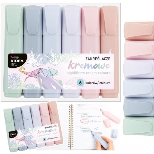 KRÉMOVÉ ZNAČOVAČE, ZVÝRAZŇOVAČE, 6x farba KIDEA