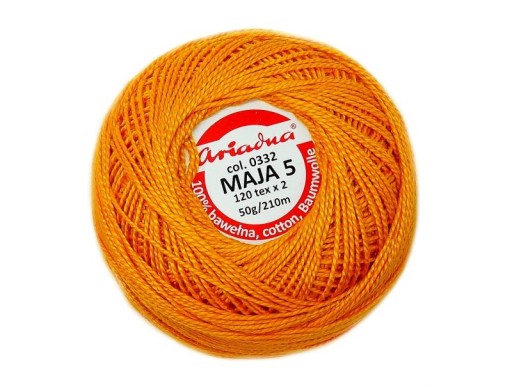 Cordonek MAJA 5 Ariadna 0332 pomaranč 50g 210m
