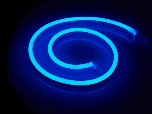 LED pás 230V 2835 1m IP68 NEON Modrý