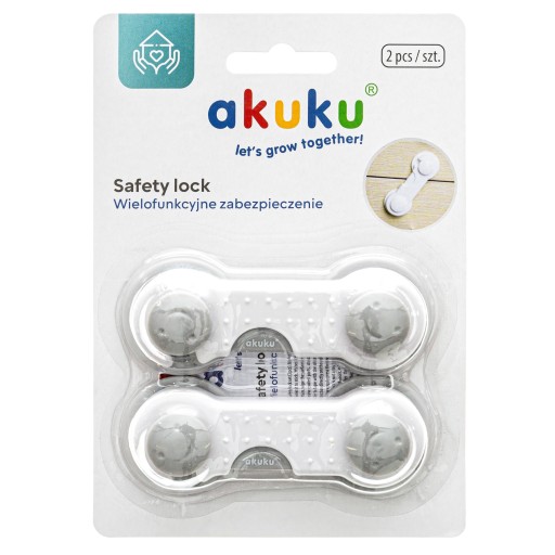 Akuku UNIVERSAL Zabezpečenie skriniek a zásuviek 9 cm ZÁMOK 2 kusy