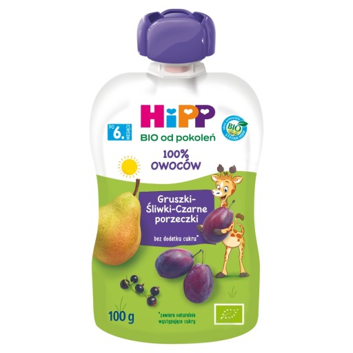 HiPP BIO Hruškovo-slivkovo-čierna ríbezľová pena 100g