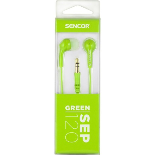 Sencor SEP120 zelené káblové slúchadlá do uší