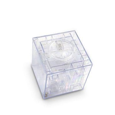 ORIGINÁLNA KRABIČKA NA PRASIATKO LABYRINT, TRANSPARENTNÁ, 10 CM
