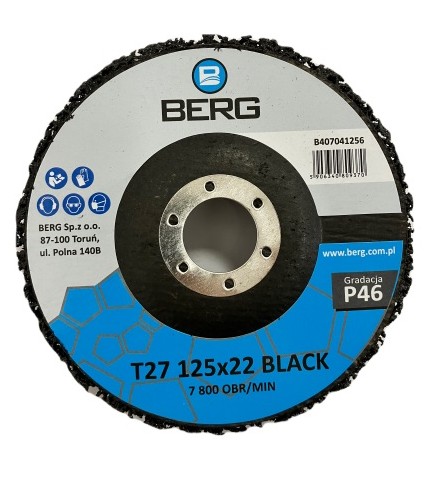 BERG DISC DISC RELES BRÚSNY ČIERNY VLAS NA ODSTRAŇOVANIE HRDZE P46 125MM 125