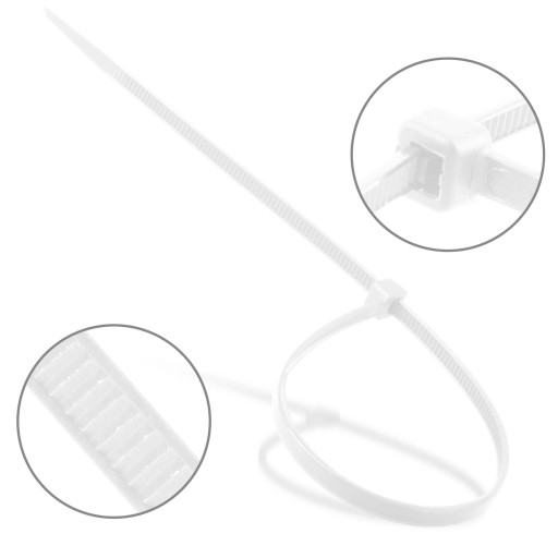 100x sťahovacie pásky Káblové pásky Zipsy 3,6 x 300 mm Silné UV sťahovacie pásky