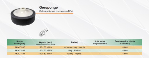 Leštiaci špongia M14 150 x 50mm + stopka ČIERNA