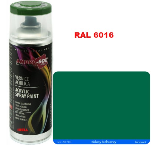 RAL 6016 AKRYLOVÝ LAK SPREJ zelený LESK 1233