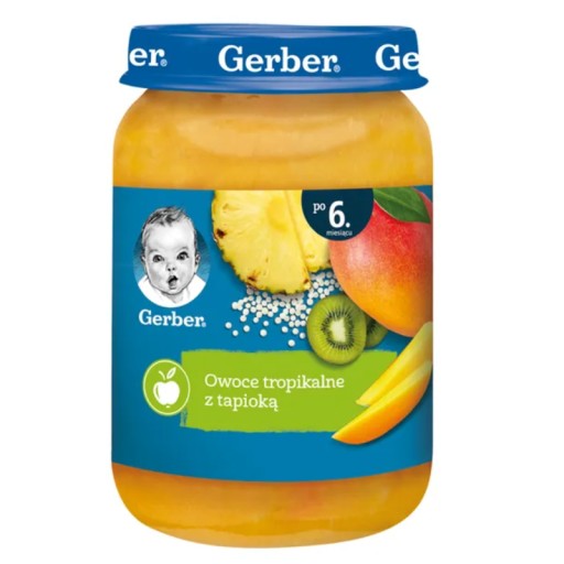 Tropický ovocný dezert s tapiokou banán ananás mango 6 m+ Gerber 190 g