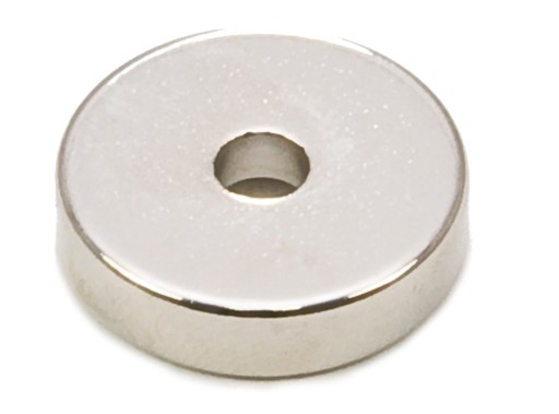 SILNÝ NEODYMOVÝ MAGNET 20x5 mm S OTVOROM 7,5/4,5 mm NA SKRUTKU