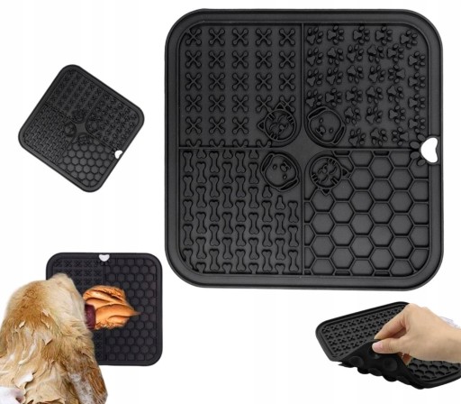Large Tray Bowl Antistresová podložka na lízanie, ktorá spomaľuje jedenie Black
