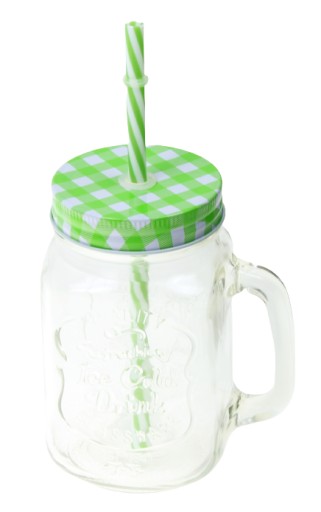 JAR hrnček so slamkou 450ml sklenené nápoje nápoje