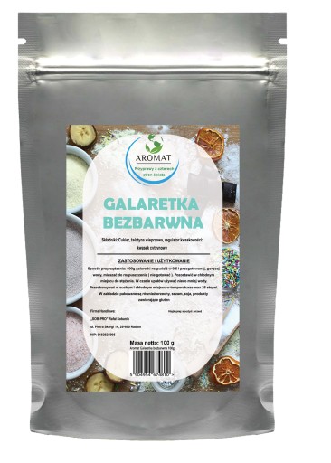 Bezfarebné priehľadné želé 0,1kg PRÍCHUŤ 100g