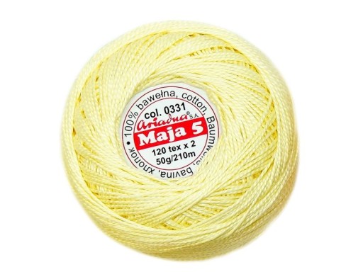 Cordonek MAJA 5 Ariadna 0331 svetložltá 50g 210m