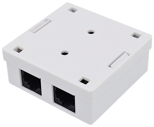 Cat.5e dvojitá nástenná zásuvka 2xRJ-45