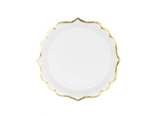 Biele taniere 18 cm 6 ks Birthday Party