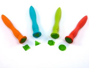 Gumové, ergonomické pečiatky s geometrickými obrazcami
