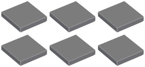 LEGO TILE 3068b TILE 2x2 tmavosivá (3g) 6 ks