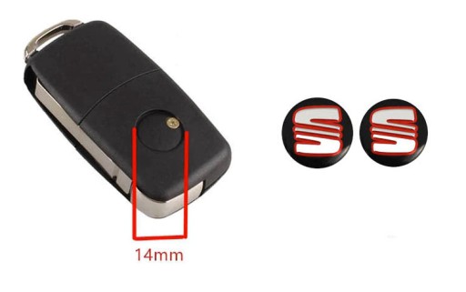 SET 2X samolepka logo SEAT emblém odznak kľúča 14mm