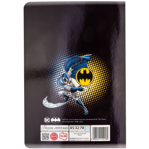 KONTROLOVANÝ ŠKOLSKÝ ZÁPISNÍK BATMAN A5/32K REXUS