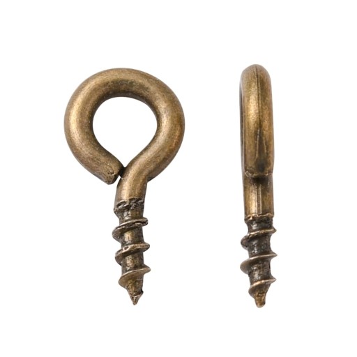 haw37 montážne háčiky očko 4x8mm 100 ks - farba mosadz