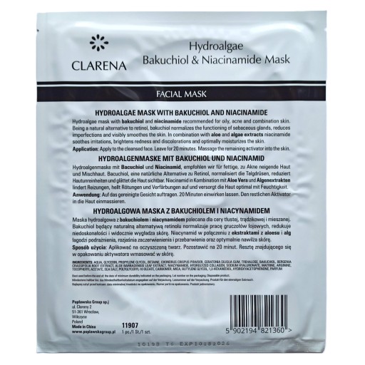 Clarena Hydroalgae maska na mastnú aknóznu pleť