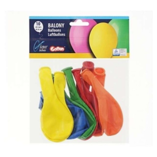 Latexové balóny, pestré, živé farby, 26 cm, 10 ks