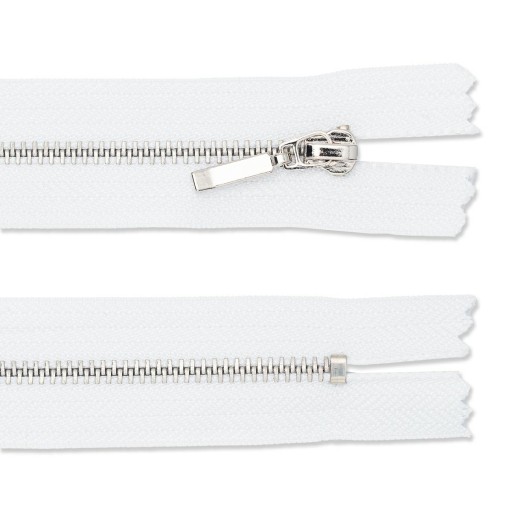 Pevný kovový zámok 4mm 10cm ZIP C101/NIK BIELY