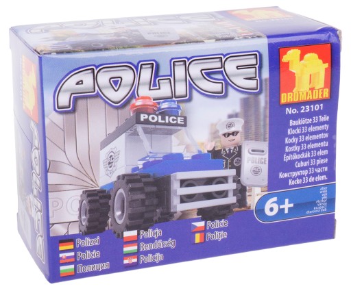 DROMADER BLOKUJE POLICAJNÉ AUTO POLICAJNÉ VOZIDLO S MUŽOM 33 PRVKOV. 23101