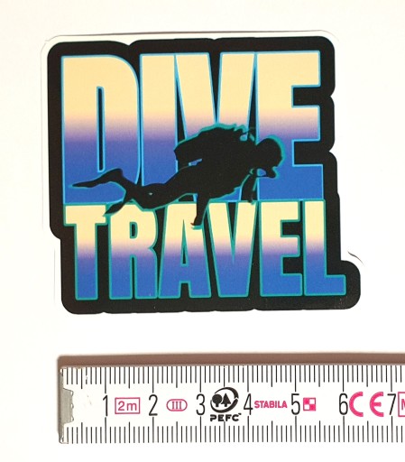 Potápačská nálepka s nápisom Dive travel diver