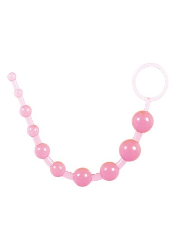 Ružové análne korálky 25 cm - klasické, moderné - ToyJoy