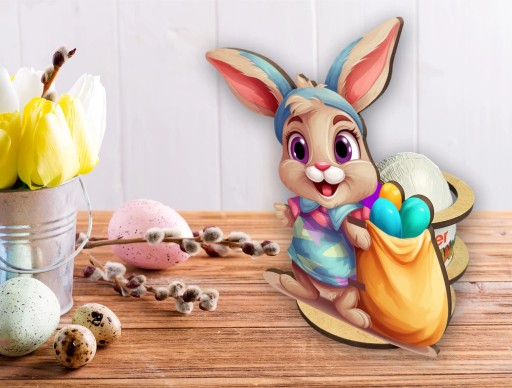 Stojan na veľkonočného zajačika na prekvapenie z kinder vajíčok pre deti