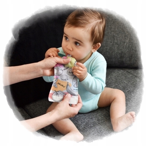 AKUKU opakovane použiteľné SACHETS tuba na jedlo 5 ks