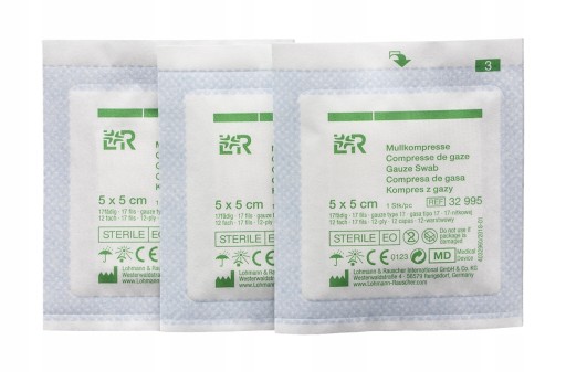 L&R GAZE COMPRESS 5X5CM BALENIE 3 ks