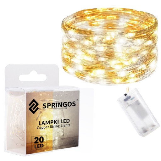 DRÔTOVÉ LAMPY 20LED TEPLÉ STUDENÉ BIELE MIRKO AKU STRUNOVÉ SVET.