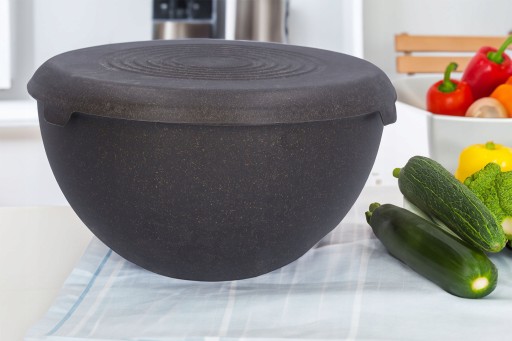 PLASTOVÁ MISKA, hnedá, kuchynská, 6l, s bio pokrievkou, veľká, odolná