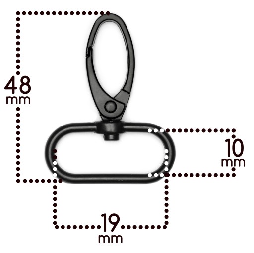 Karabinky, 10 kusov, na 20 mm striebornú pásku