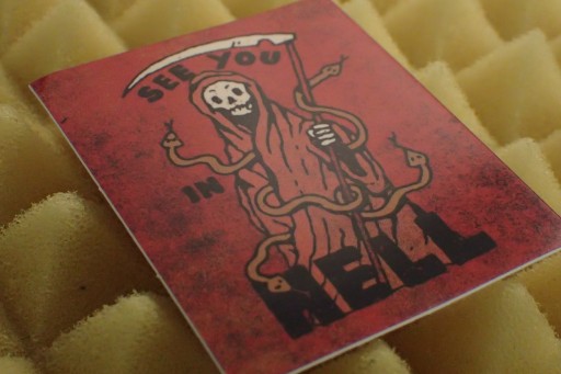 P&CO SEE YOU IN HELL NÁLEPKA HARLEY 5 x 6,2 cm