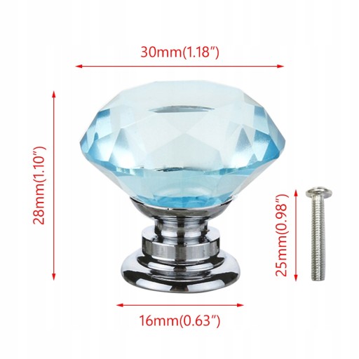 KRYŠTÁLOVÝ NÁBYTOK Úchytka 30mm CRYSTAL
