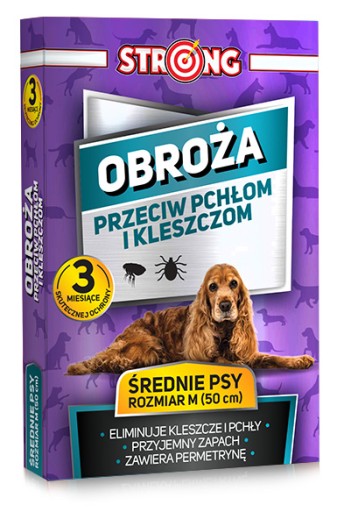 OCHRANNÝ OBLIEROK PROTI KLIEŠŤOM, BLACHÁM, PARAZITOM, ČERVOM PRE STREDNÉHO PSA, 50 CM