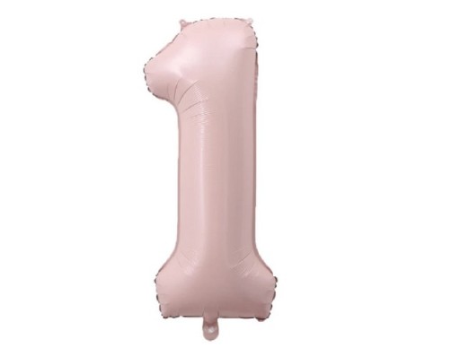 Pastelový svetloružový fóliový balón číslo 1, 73 cm