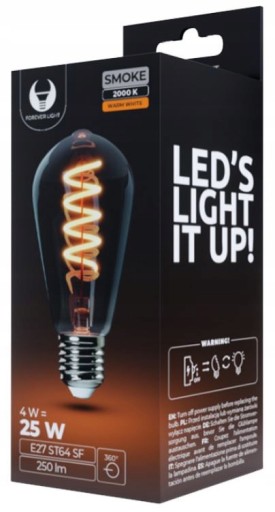 LED žiarovka E27 Filament DECORATIVE Edison 4W 2000K