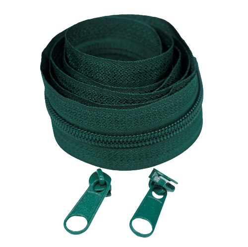 5mm páska na špirálový zips, zelená, 1m, 2 jazdce