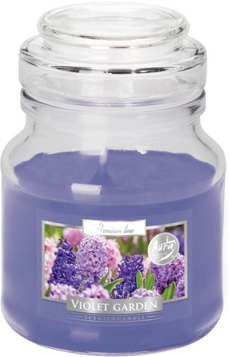 SMALL Vonná sviečka v dóze BISPOL Aura 28H PURPLE GARDEN