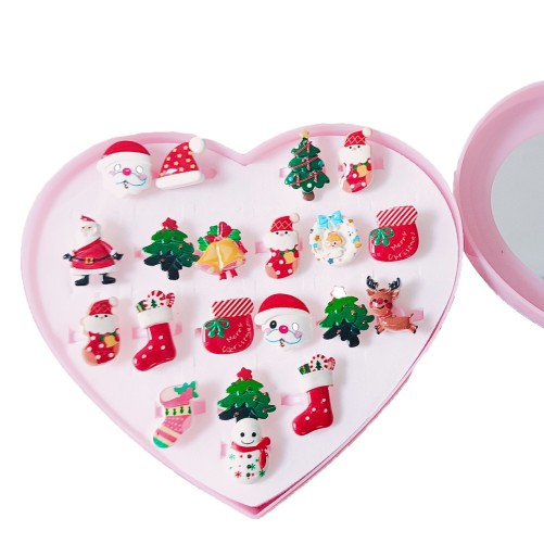 Prstene pre dievčatá 20v1 detské šperky Vianočný darček Santa Claus
