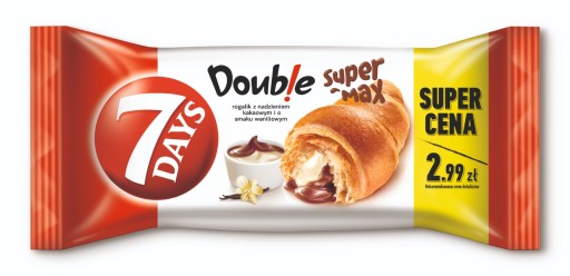 7 Days Dvojitý croissant s kakaovou a vanilkovou náplňou 110 g