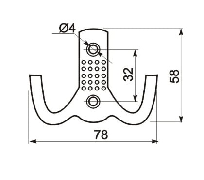 Vešiak na nábytok Z-341-P61, matná čierna