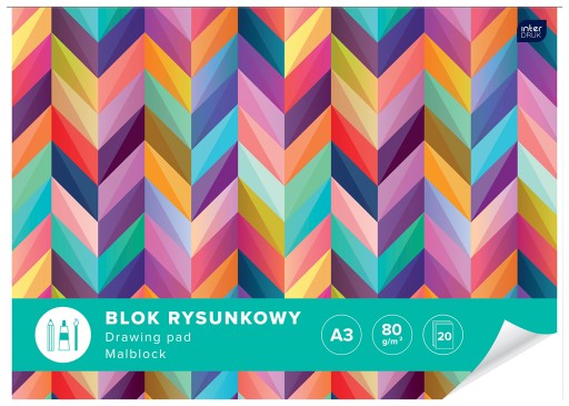 INTERDRUK podložka na kreslenie A3, 20 listov, biela, 80g