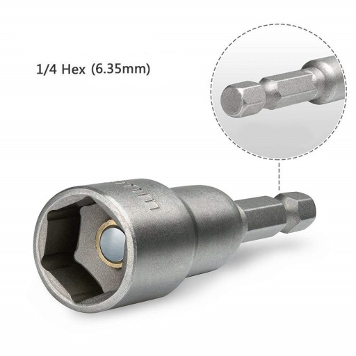 Sada 5 ks 8 mm HEX MAGNETICKÁ ZÁSUVKA NA Skrutkovač Farmer zásuvky