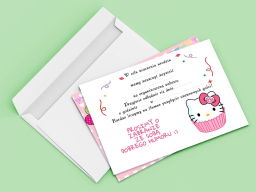 POZVÁNKA HELLO KITTY NA NARODENINY DIEŤAŤA + OBÁLKA ZDARMA